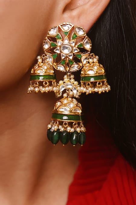 Vasundhara Deepika Dome Shaped Jhumkas 