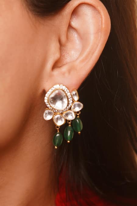 Vasundhara Vriti Kundan & Diamond Embellished Earrings 