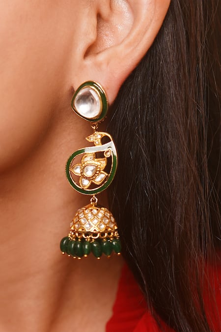 Vasundhara Ziya Kundan Embellished Jhumkas 