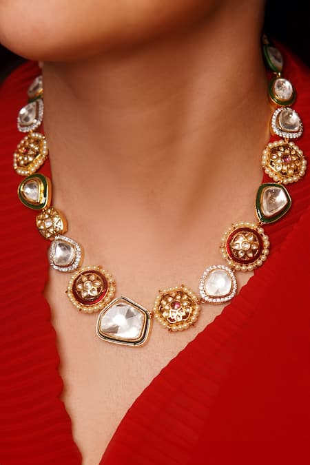 Vasundhara Madhuri Cubic Zirconia Embellished Necklace 