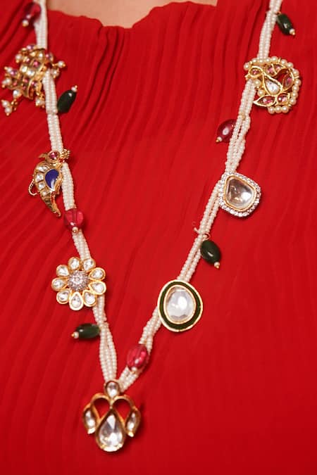 Vasundhara Krisha Floret Embellished Necklace 