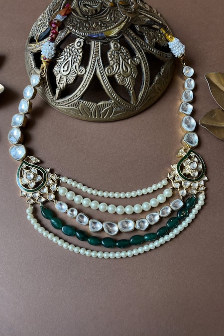 Vasundhara Layered Paisley Cutwork Choker Necklace 