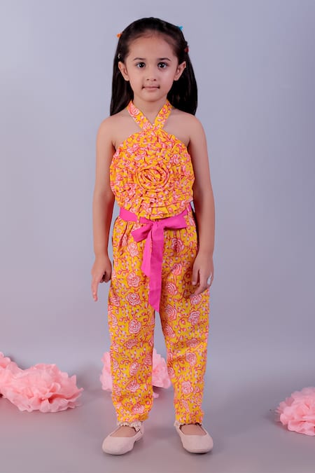 LIL DRAMA Floral Halter Neck Top & Pant Set 