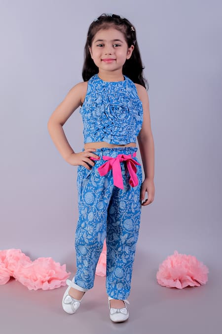 LIL DRAMA Floral Vine Print Top & Pant Set 