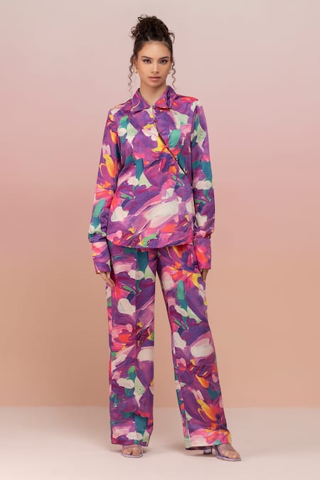 TheRealB Abstract Print Shirt & Pant Set 