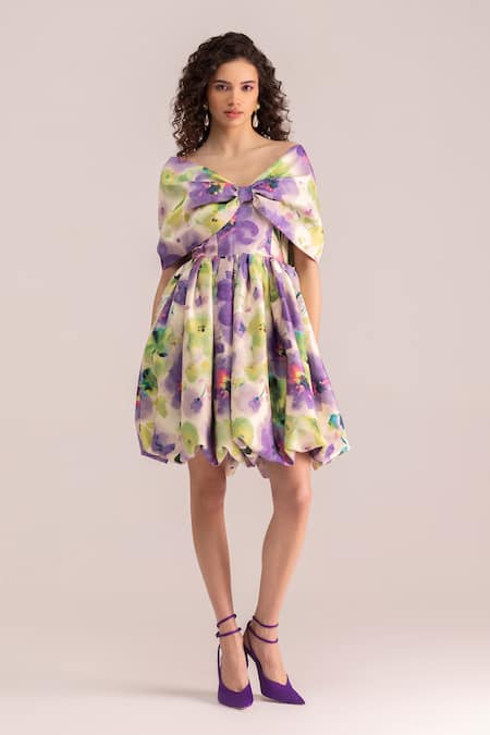 TheRealB Abstract Floral Print Dress 