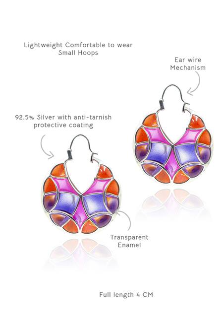 Shop Manner Purple Varichrome Enamel Hoops Online at Aza Fashions Shop_Manner_Purple Varichrome Enamel Hoops _Online_at_Aza_Fashions