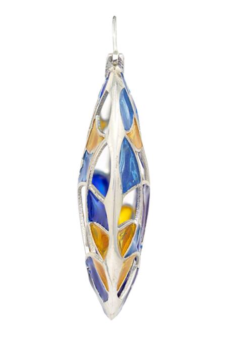 Buy Manner Blue Polychrome Enamel Hoop Earrings Online at Aza Fashions Buy_Manner_Blue Polychrome Enamel Hoop Earrings _Online_at_Aza_Fashions