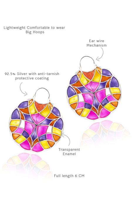 Manner Purple Polychrome Enamel Hoops Online at Aza Fashions Manner_Purple Polychrome Enamel Hoops _Online_at_Aza_Fashions