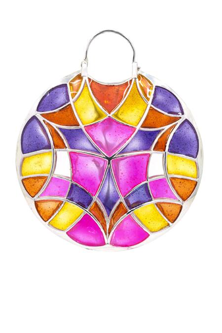 Buy Manner Purple Polychrome Enamel Hoops Online at Aza Fashions Buy_Manner_Purple Polychrome Enamel Hoops _Online_at_Aza_Fashions