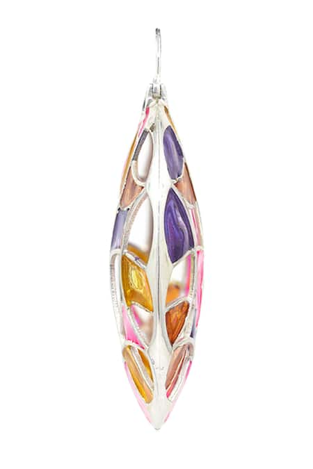 Shop Manner Purple Polychrome Enamel Hoops Online at Aza Fashions Shop_Manner_Purple Polychrome Enamel Hoops _Online_at_Aza_Fashions