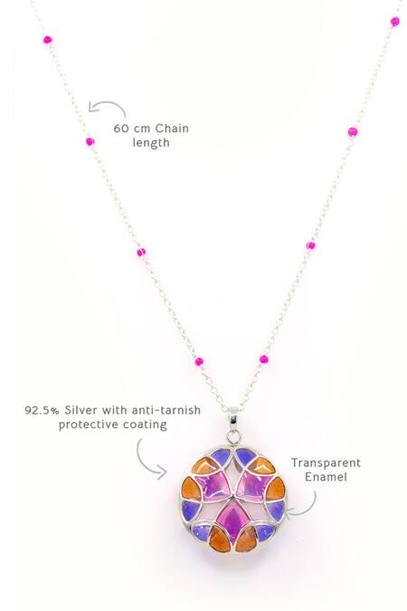 Manner Purple Embellished Pendant Necklace With Enamel Online at Aza Fashions Manner_Purple Embellished Pendant Necklace With Enamel _Online_at_Aza_Fashions