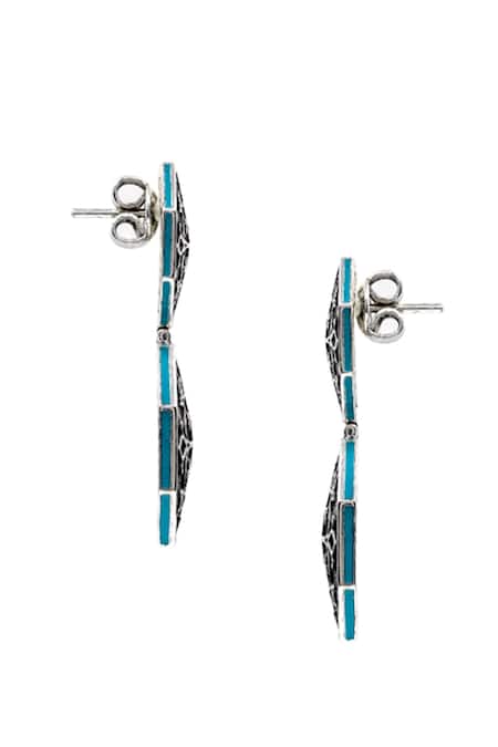 Buy Manner Silver Plated Carved Enamelled Earrings Online at Aza Fashions Buy_Manner_Silver Plated Carved Enamelled Earrings _Online_at_Aza_Fashions