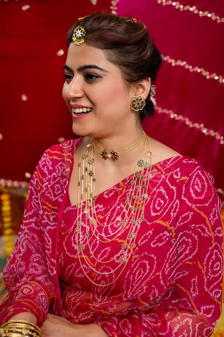 Manner Multi Color Layered Enamelled Gul Necklace 