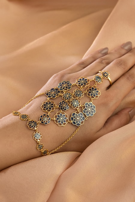 Manner Blue Bahar Enamelled Haathphool