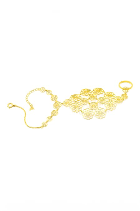 Manner Gold Enamelled Gul Haathphool 