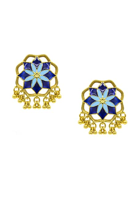 Manner Kumud Enamelled Stud Earrings 