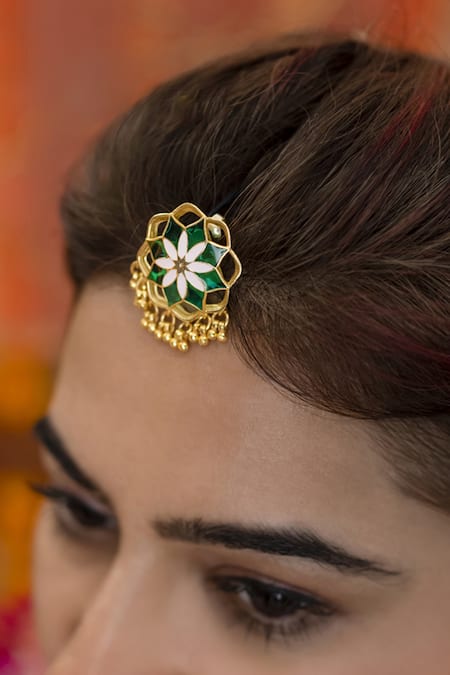 Manner Kumud Bloom Enamelled Stud Earrings 