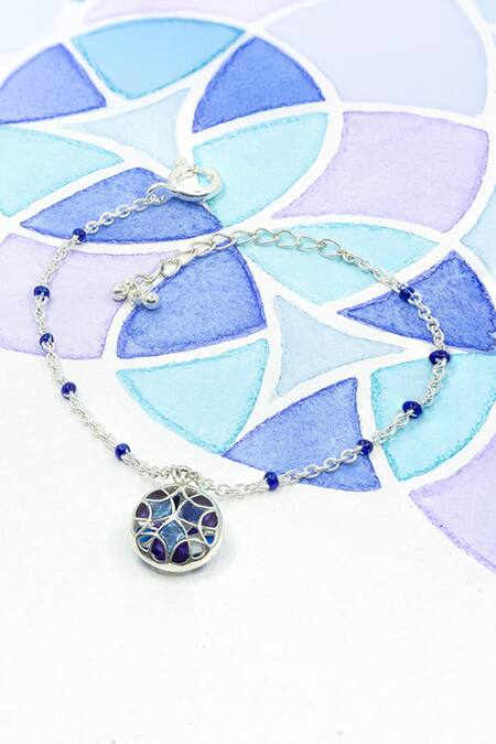 Manner Prism Enamel Floral Charm Bracelet 