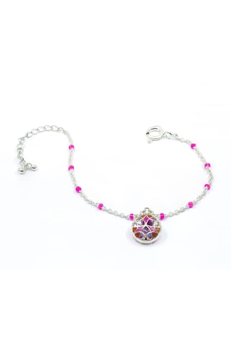 Manner Floral Ball Charm Enamelled Bracelet 