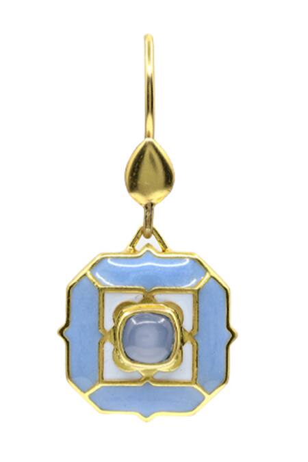 Manner_Blue Stones Calcedony Danglers _Online_at_Aza_Fashions