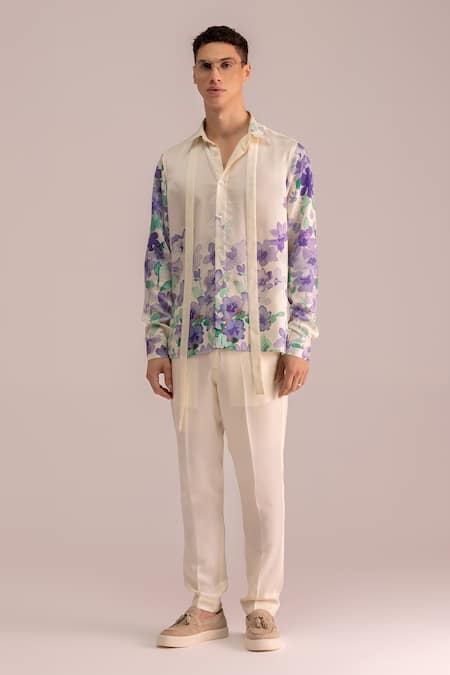 Therealb Multi Color Satin Print Floral Shirt Online at Aza Fashions Therealb_Multi Color Satin Print Floral Shirt _Online_at_Aza_Fashions