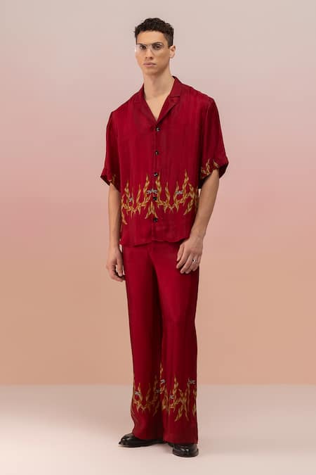 TheRealB Dragonfly World Print Shirt With Pant 