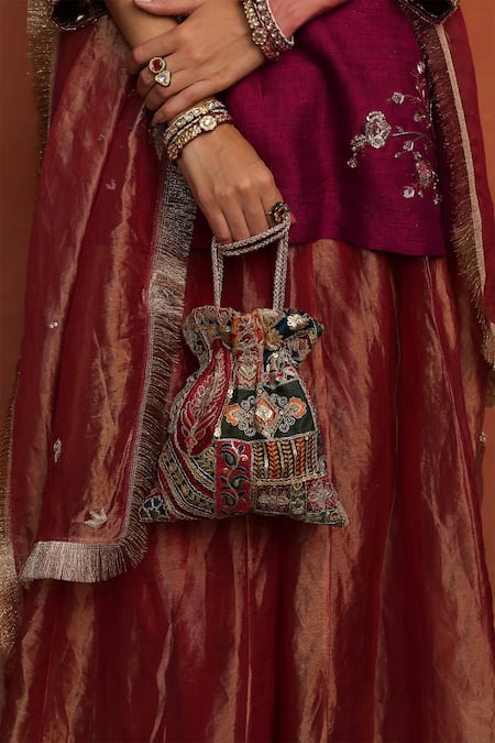 Begum Siyal Hand Embroidered Potli Bag 