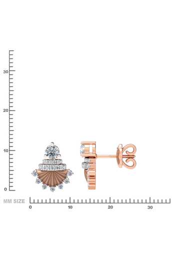 Shop_Divine Solitaires_Rose Gold Imitation Diamonds Geometric Stud Earrings_Online_at_Aza_Fashions