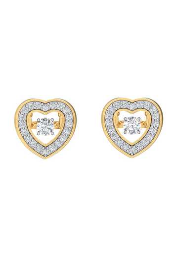 Divine Solitaires_Gold Plated Imitation Diamonds Heart Shaped Stud Earrings_Online_at_Aza_Fashions