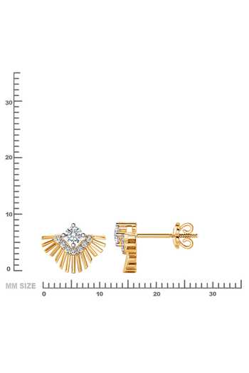 Buy_Divine Solitaires_Gold Plated Imitation Diamonds Geometric Cutwork Stud Earrings_Online_at_Aza_Fashions