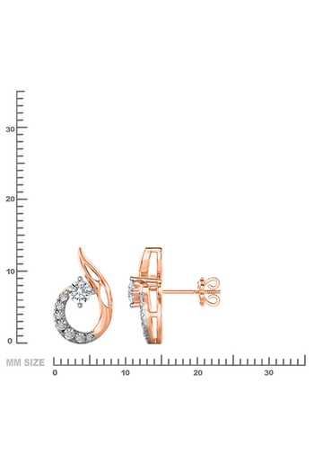 Buy_Divine Solitaires_Rose Gold Imitation Diamonds Geometric Shaped Stud Earrings_Online_at_Aza_Fashions