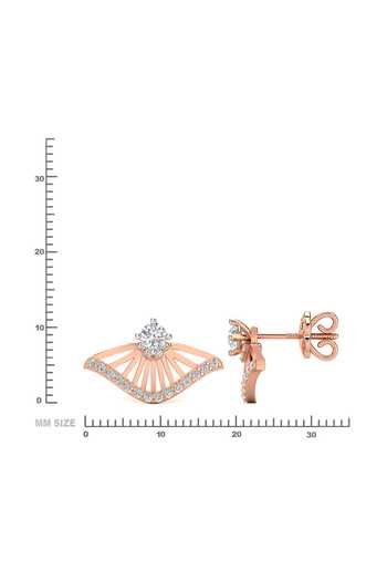 Buy_Divine Solitaires_Rose Gold Imitation Diamonds Trellis Stud Earrings_Online_at_Aza_Fashions