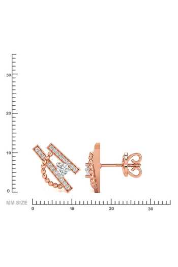 Buy_Divine Solitaires_Rose Gold Imitation Diamonds Twin Charm Stud Earrings_Online_at_Aza_Fashions