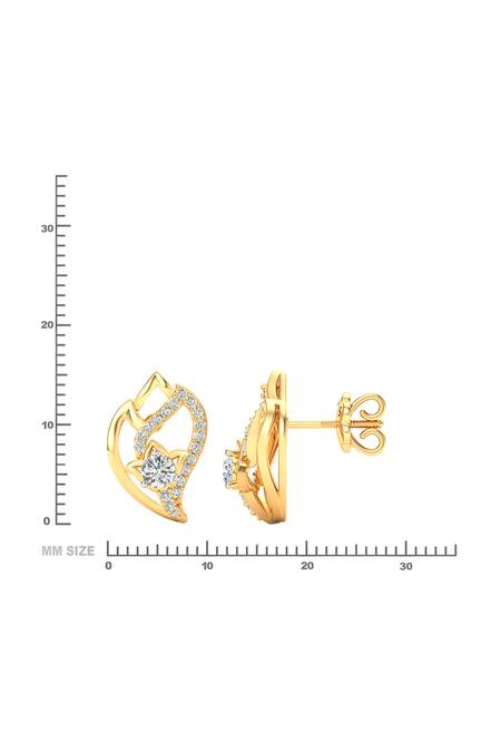 Buy_Divine Solitaires_Yellow Imitation Diamonds Bullian Bloom Stud Earrings_Online_at_Aza_Fashions