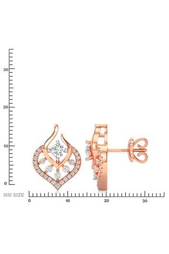 Buy_Divine Solitaires_Rose Gold Imitation Diamonds Celeste Stud Earrings_Online_at_Aza_Fashions