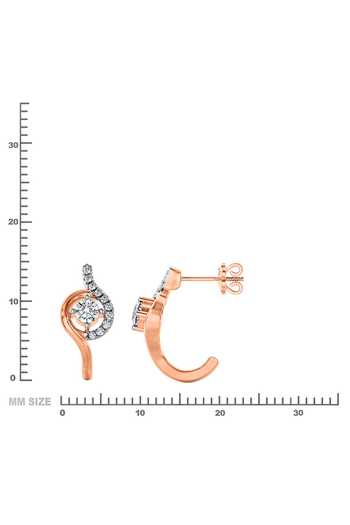 Buy_Divine Solitaires_Rose Gold Imitation Diamonds Embellished Half Hoop Earrings_Online_at_Aza_Fashions