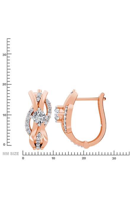 Buy_Divine Solitaires_Rose Gold Imitation Diamonds Wave Bali Earrings_Online_at_Aza_Fashions