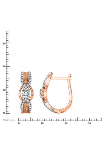 Buy_Divine Solitaires_Rose Gold Imitation Diamonds Wave Petal Bali Earrings_Online_at_Aza_Fashions
