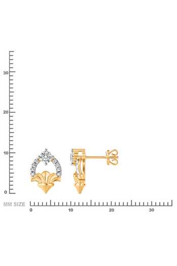Buy_Divine Solitaires_Gold Plated Imitation Diamonds Floral Stud Earrings_Online_at_Aza_Fashions