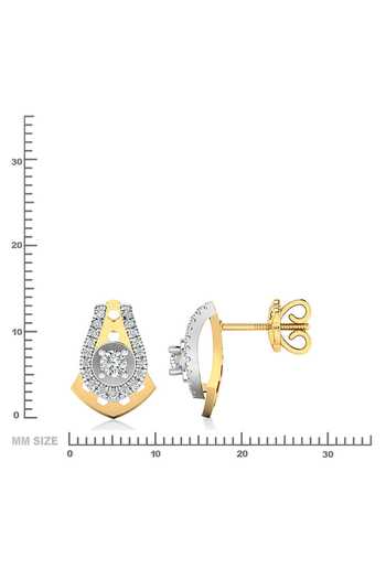 Buy_Divine Solitaires_Yellow Imitation Diamonds Geometric Cutwork Stud Earrings_Online_at_Aza_Fashions