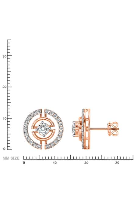 Divine Solitaires Rose Gold Diamond 18kt Studded Earrings  5