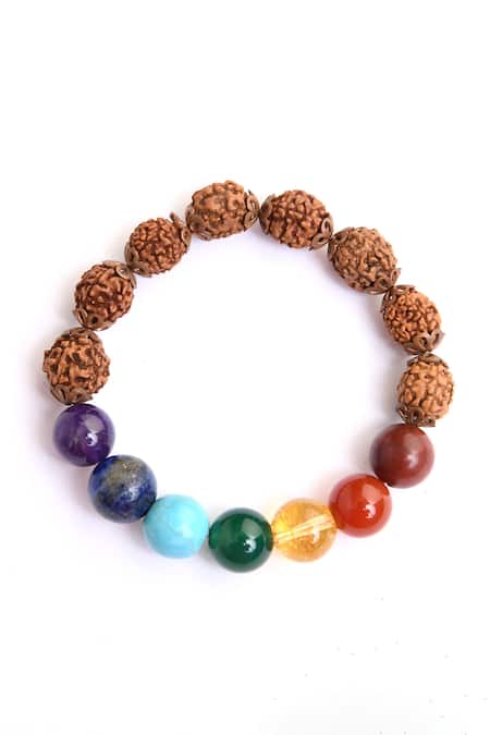 Totapari Multicolor Chakra Stone & Rudraksha Bracelet 