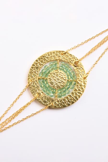 Totapari_Gold Plated Beads Round Chain Bracelet _Online_at_Aza_Fashions