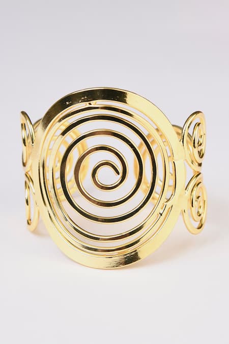 Totapari Fibonacci Spiral Gold Hand Cuff 
