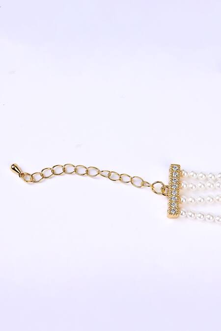 Shop Totapari Gold Plated Pearls, Stones, Beads And Embellished Bracelet Online at Aza Fashions Shop_Totapari_Gold Plated Pearls, Stones, Beads And Embellished Bracelet _Online_at_Aza_Fashions