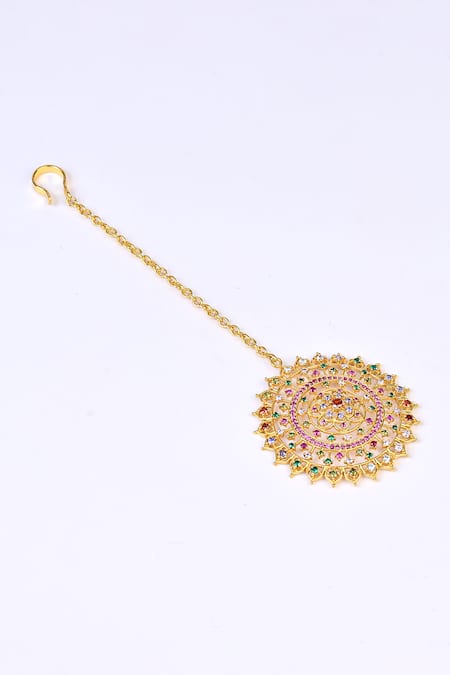 Totapari Gold Stone Embellished Maangtikka 