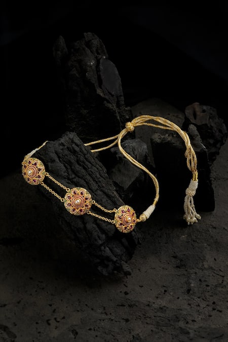 Totapari Floral Stone Gold Choker 