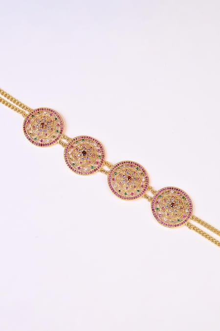 Totapari_Gold Plated Stone Embellished Choker _Online_at_Aza_Fashions