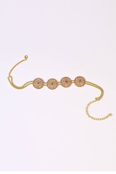 Totapari Gold Plated Stones Embellished Choker Set Online at Aza Fashions Totapari_Gold Plated Stones Embellished Choker Set _Online_at_Aza_Fashions